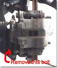 Figure 1. Remove lower bolt on caliper.
