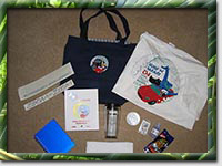 The goodie bag from Surf'N'Safari '04 (Photo by Mark Booth)