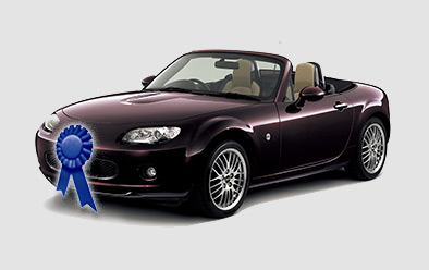 JDM Blaze Edition Roadster with blue ribbon