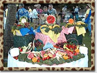 Sculptured fruit during Surf 'N' Safari '99 (Photo by Mark Booth)