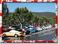 Miatas during Surf 'N' Safari '99 (Photo by Mark Booth)